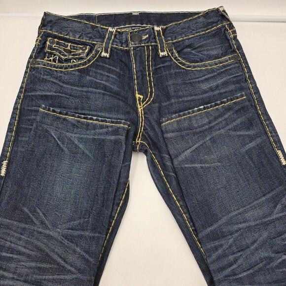 True Religion Ricky SUPER Stitch Geno Slim Fit Mens Blue Jeans 32‎ x 27 (EA-5) - Picture 6 of 16